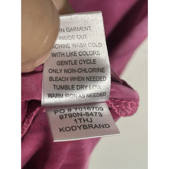 Unity Work Wear pink Paisley Print Tank Top Embellishment Rhinestone Boho M/L - Picture 6 of 9